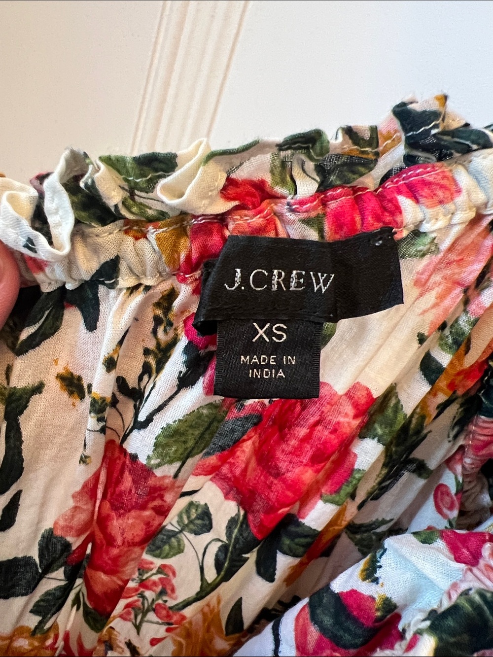 J. Crew White Maxi Skirt with Pink, Yellow & Green Floral Print - Picture 3 of 3